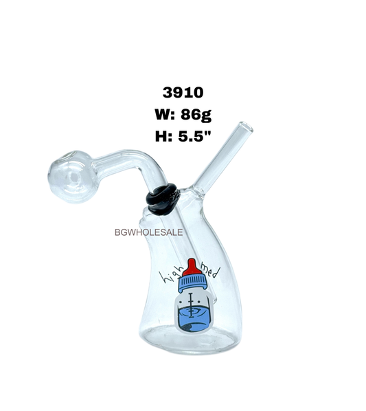 5.5" Bend Neck Glass Oil Burner Bubbler