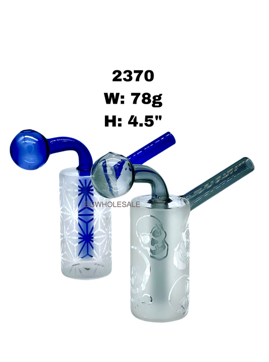 4.5" Sandblasted Cylinder Glass Bubbler