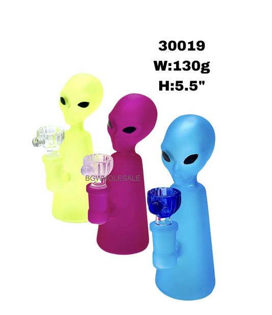 5.5" Colored Alien Small Glass Bong