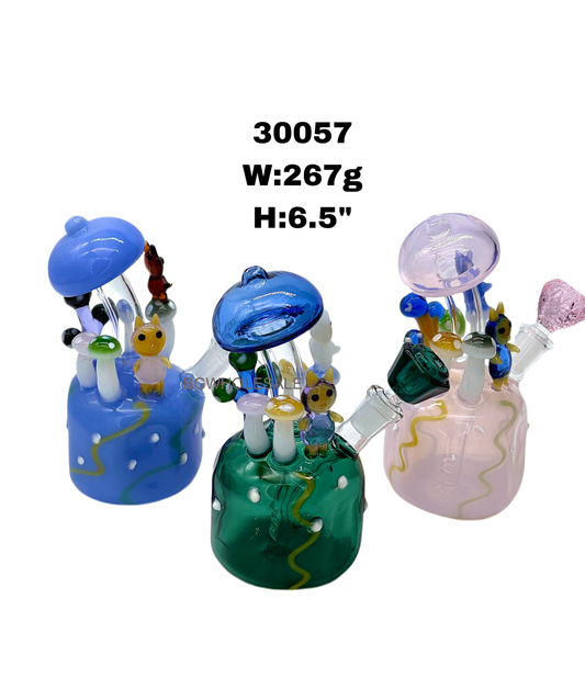 6.5" Novelty Mushroom Glass Bong Water Pipe