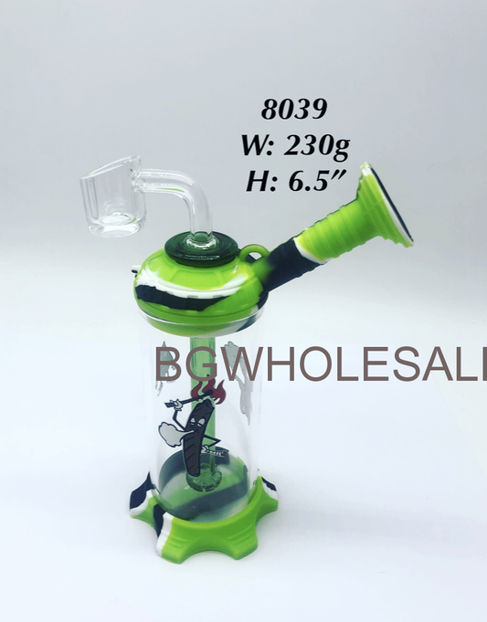 6.5“ Sticker Glass Dab Rig with Detachable Base and mouthpice