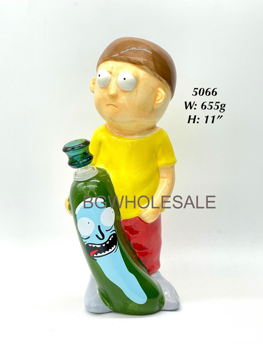Large Size Rick and Morty with Pickle Ceramic Water Pipe