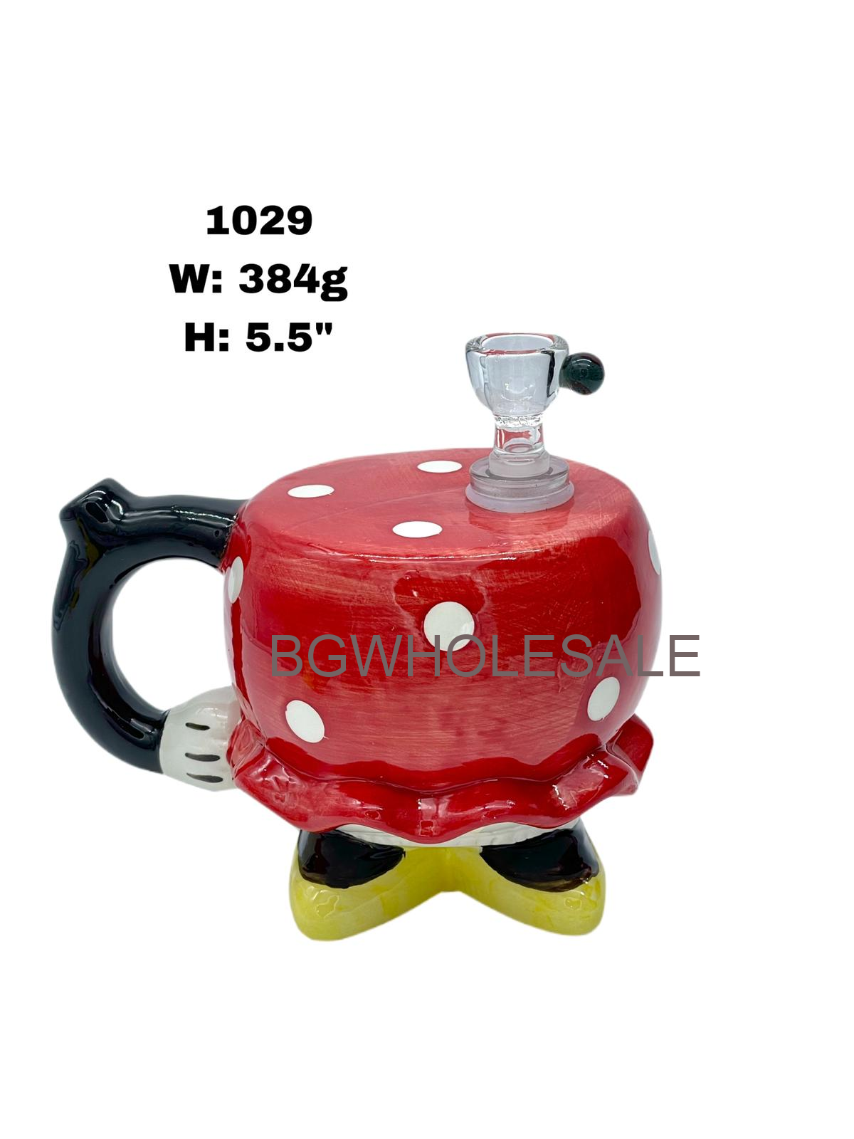 Minnie Mouse Ceramic Smoking Pipe 5.5"