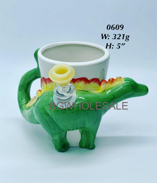 5" Dinosaur Mug Cup Ceramic Water Pipe