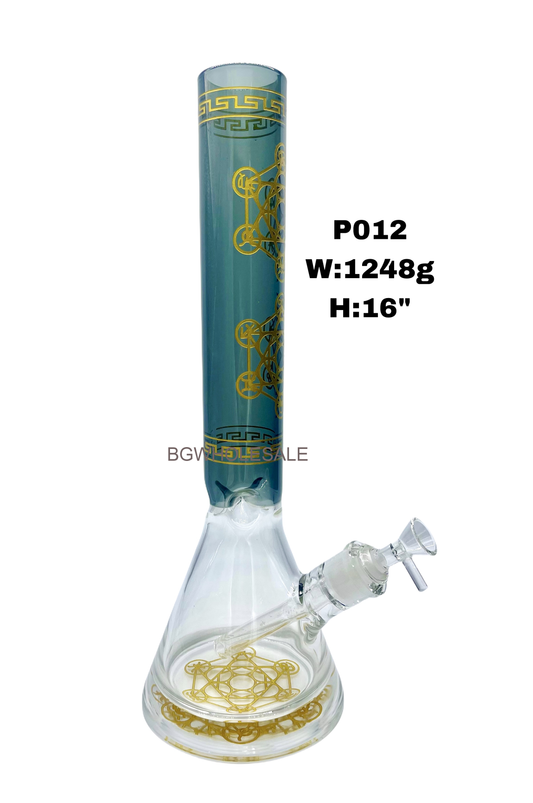 16" Luxury Curved Big Glass Beaker Bong