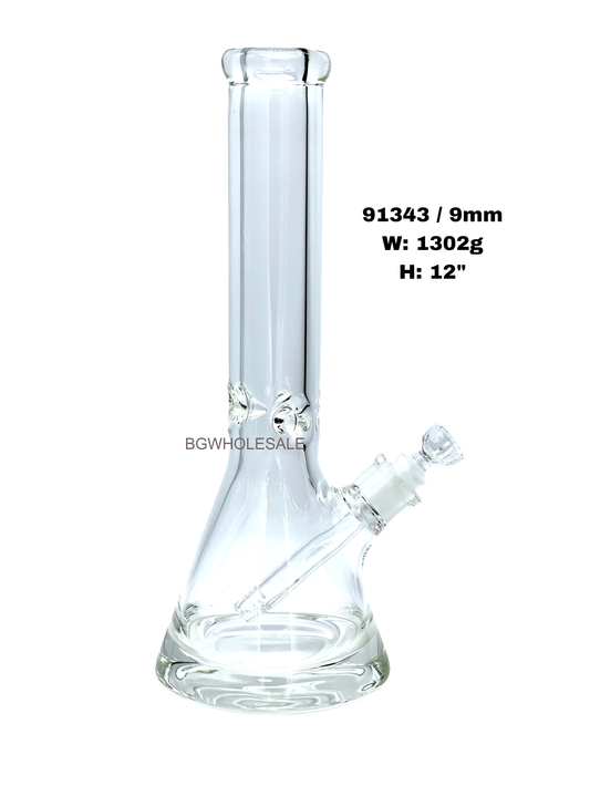 12" Clear Glass Beaker Bong Thick Bottom