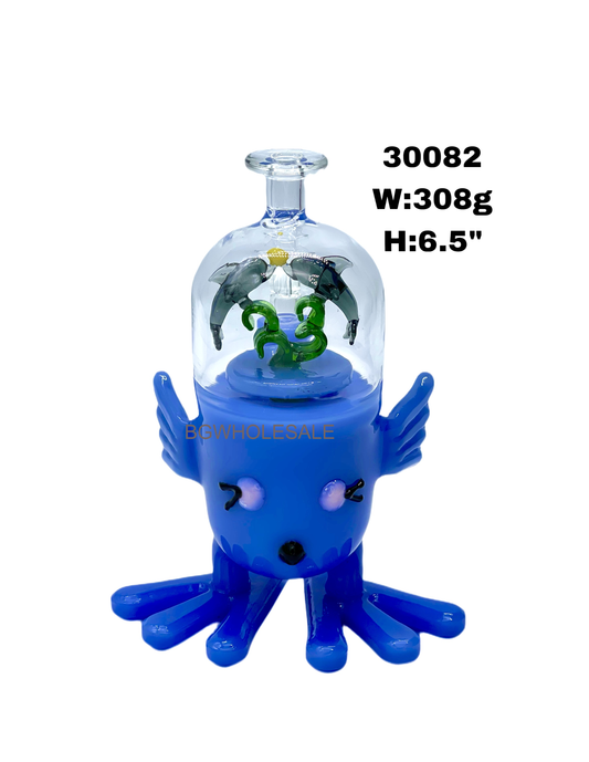 6.5" Big Feet Glass Bong Water Pipe with Dolphin Perc