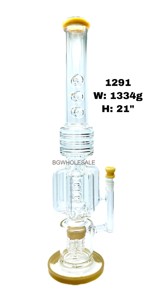 21" Multi Perc Straight Tube Glass Bong Water Pipe