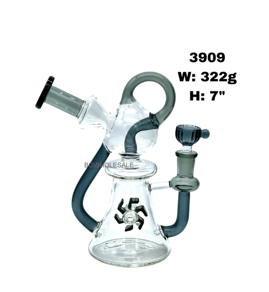 7" Windmill Percolator Recycler Glass Dab Rig
