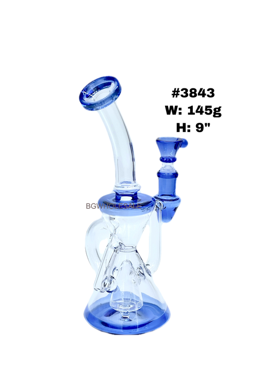 9" Cone Perc Recycler Glass Dab Rig