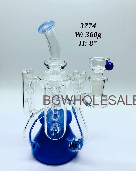 8“ Recycler Glass Dab Rig Smoking Pipes