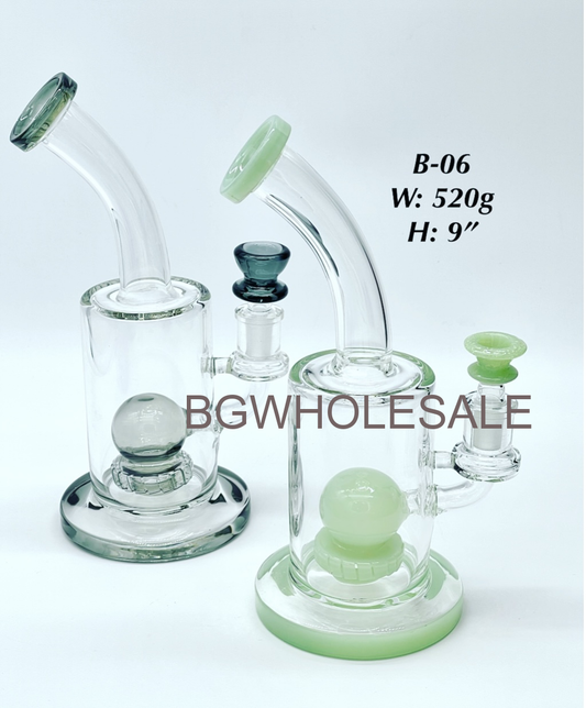 9" Showerhead Perc Bong Glass Water Pipe