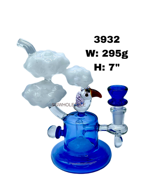 7" Toucan Water Pipe Birds' Nest Perc Bong