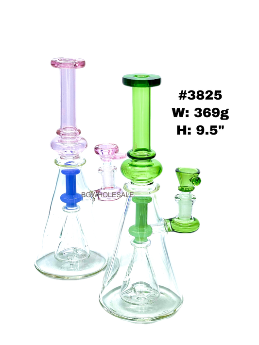 9.5" Cone Perc Glass Beaker Bong