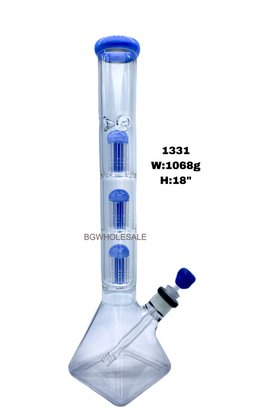 18" Triple Tree Arm Percolator Huge  Bong