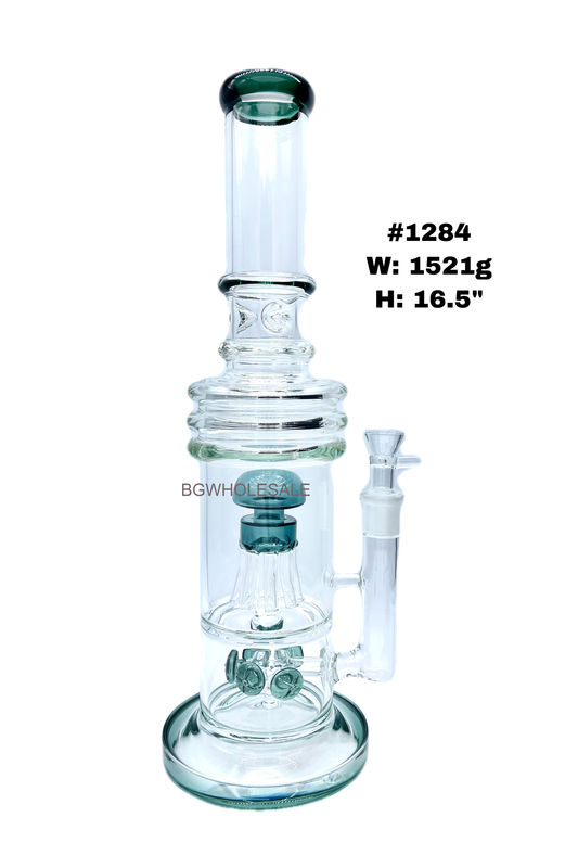 16.5" Big Heavy Straight Tube Perc Bong