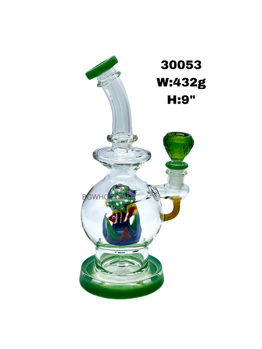 9" Recycler Dab Rig Glass Perc Bong
