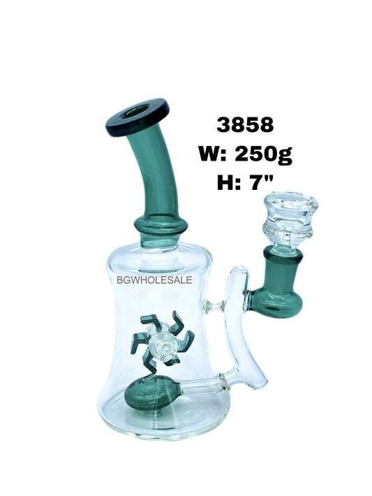7" Turbine Perc Bong Glass Water Pipe