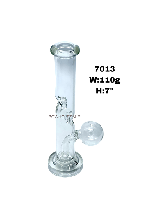 7“ Straight Tube Glass Oil Burner Bubbler