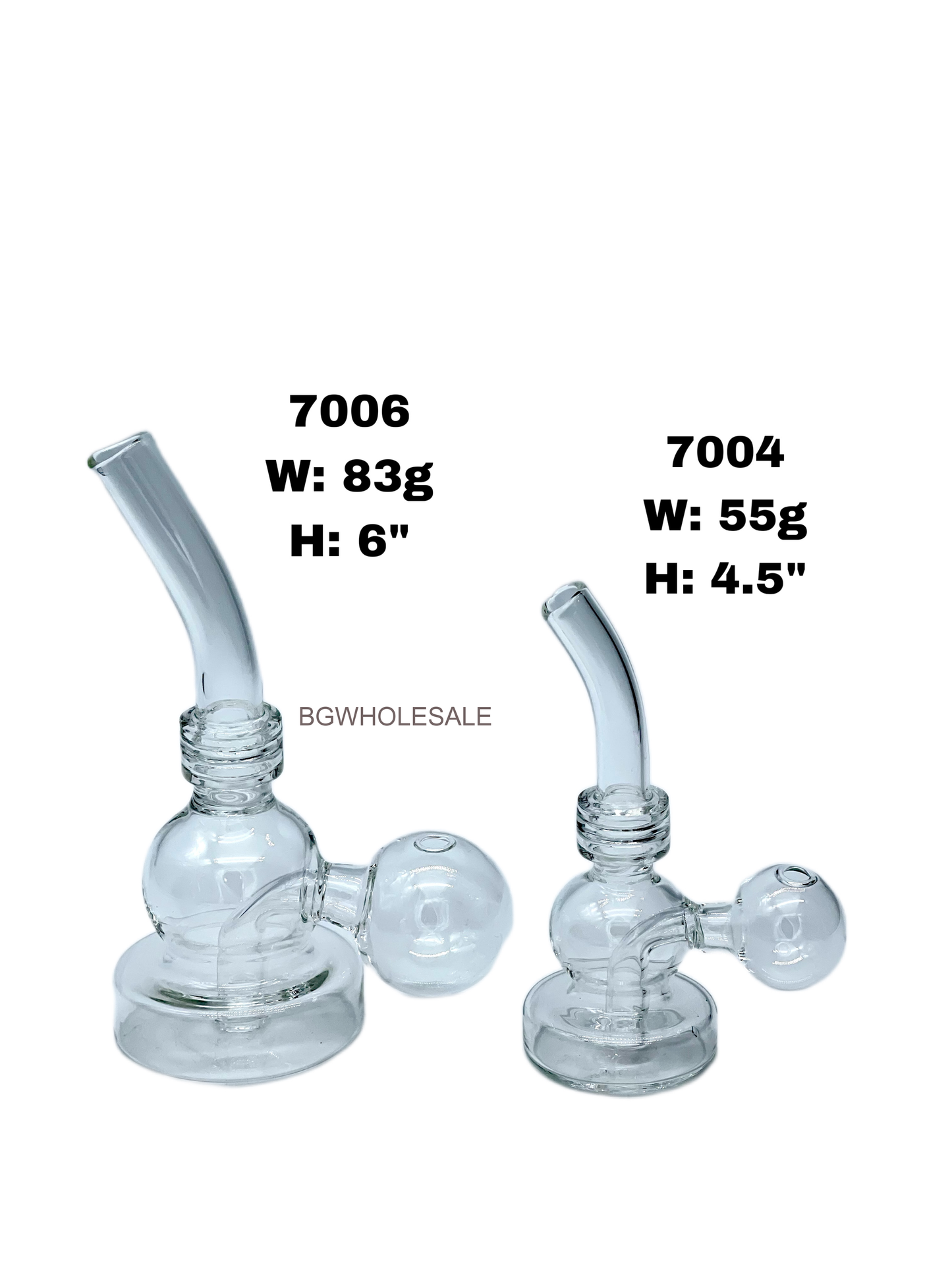 6" Clear  Glass Bubbler