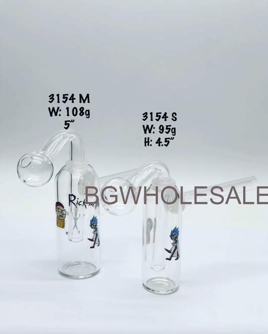 Sticker Glass Oil Burner Bubbler Cylinder Shape