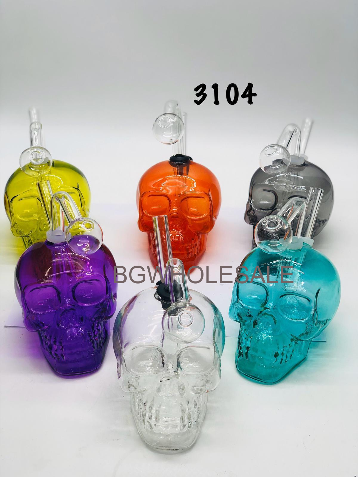 Skull Head Glass Oil Burner Bubbler