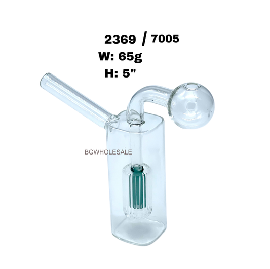 5" Square Glass Sniffer with Perc