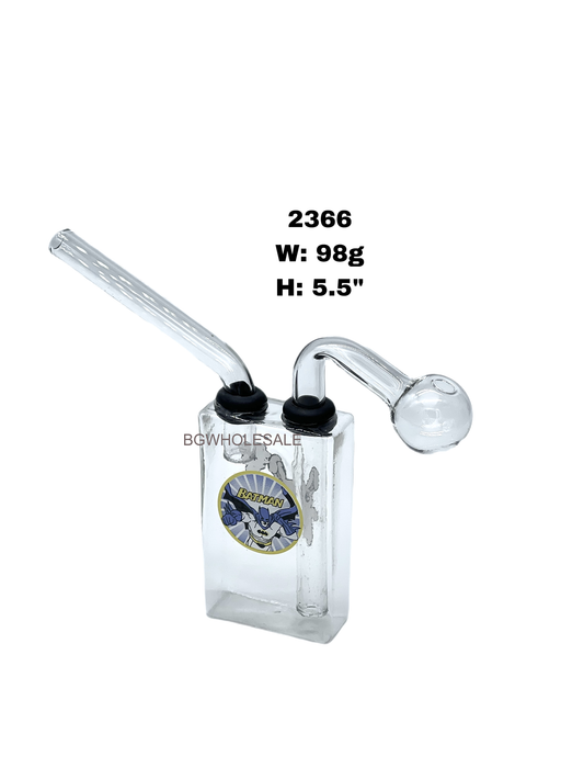 5.5" Clear Glass Sniffer with Detachable Pipes