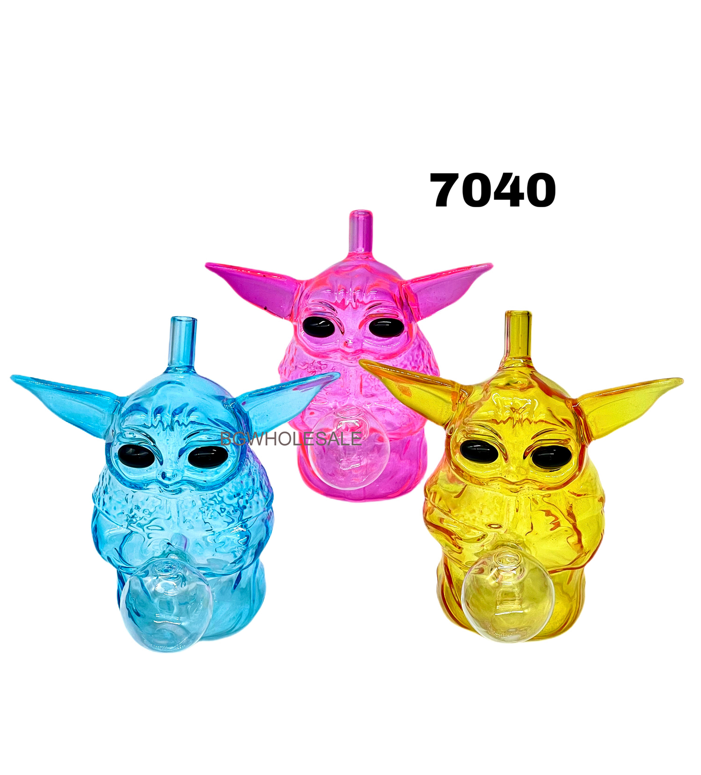 Colored Yoda Glass Oil Burner Bubblers