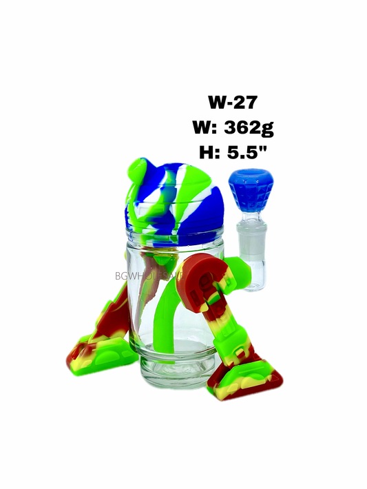 5.5" Detachable Silicone Lid and Legs Smoking Water Pipe