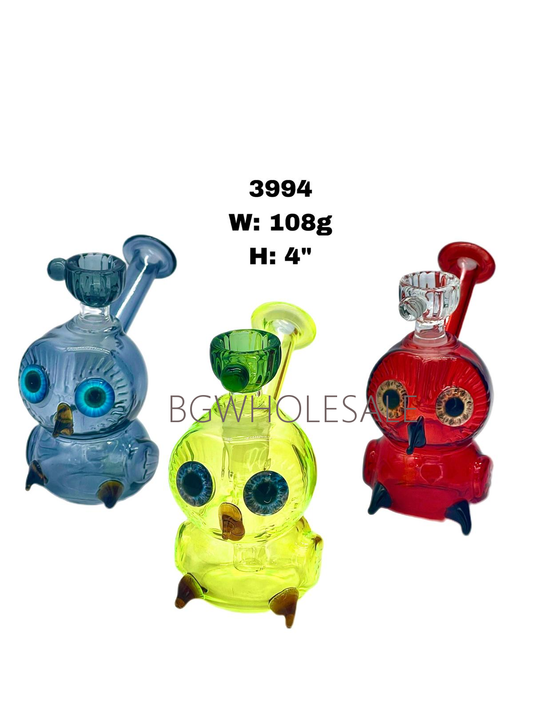 Small Owl Glass Bong Water Pipe 4"