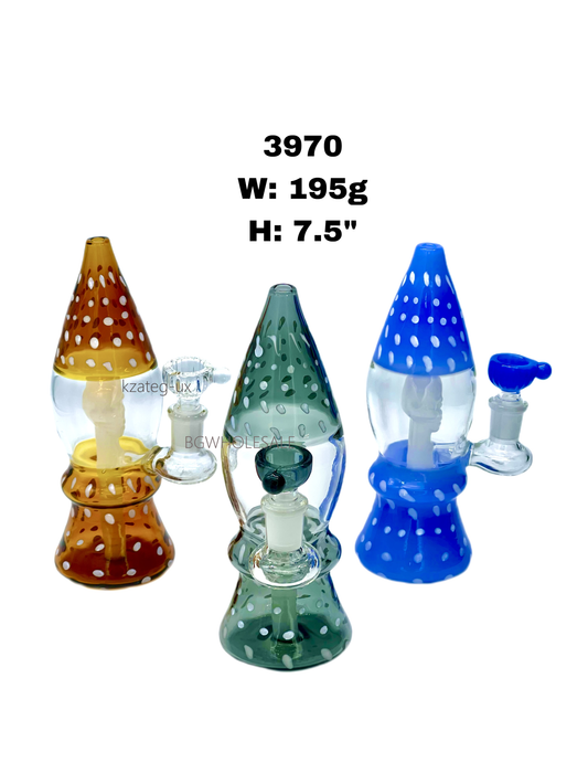 7.5" Colorful Rocket Glass Bong Water Pipe
