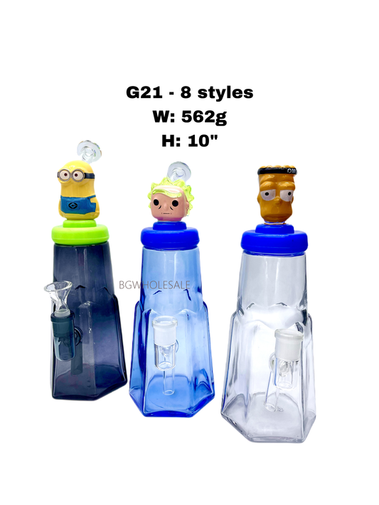 10" Detachable Character Head Glass Water Pipe