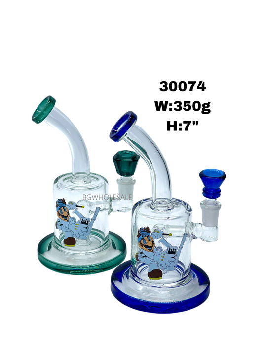 7" Sticker Bong Glass Water Pipe
