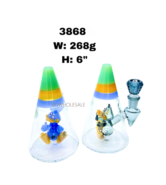 6" Beaker Glass Water Pipe Duck Perc