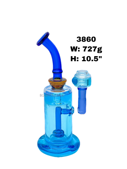 10.5" Glycerine Glass Water Pipe w/Showerhead Perc