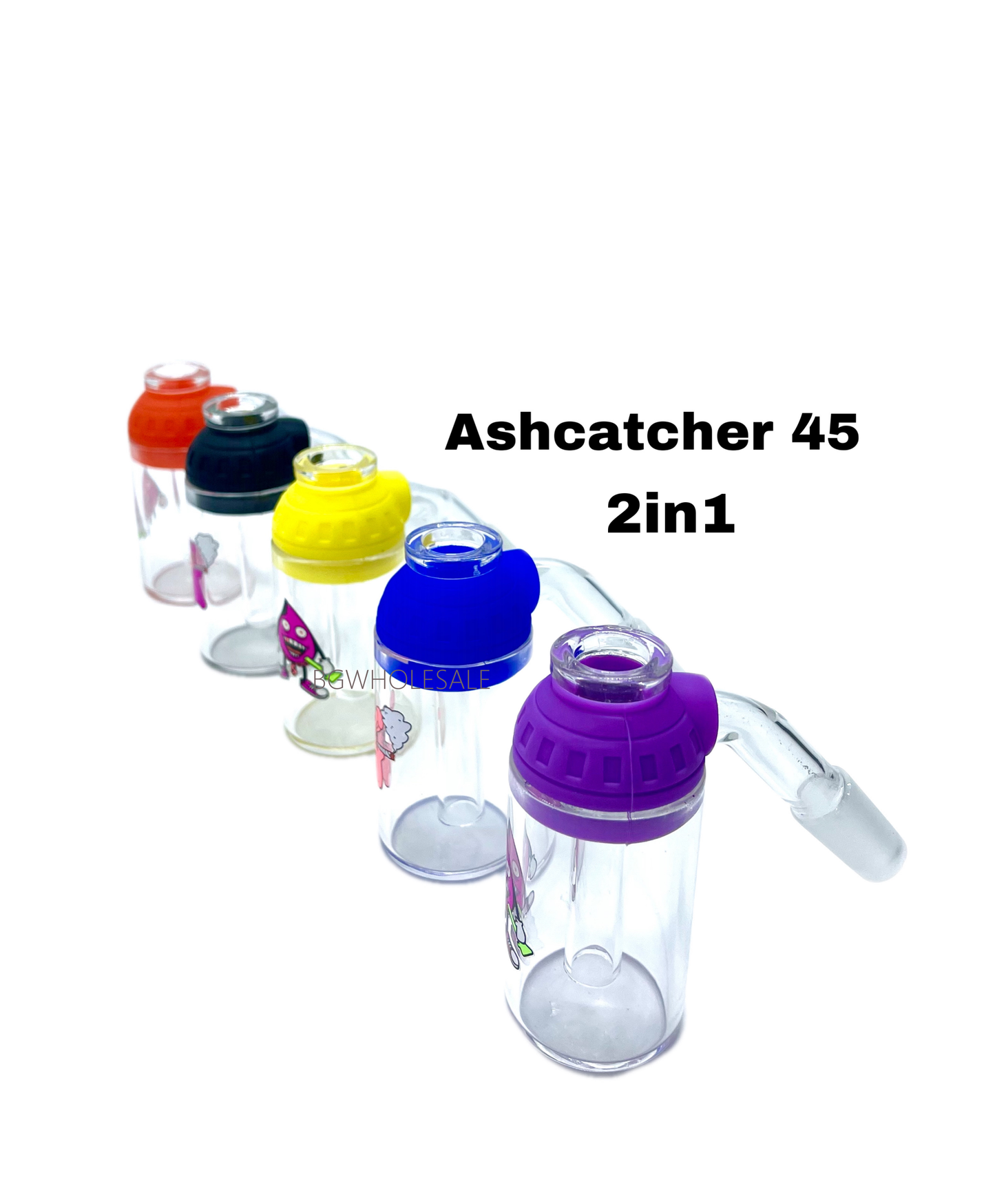 2 in 1 Ashcatcher Silicone and Glass Assembled