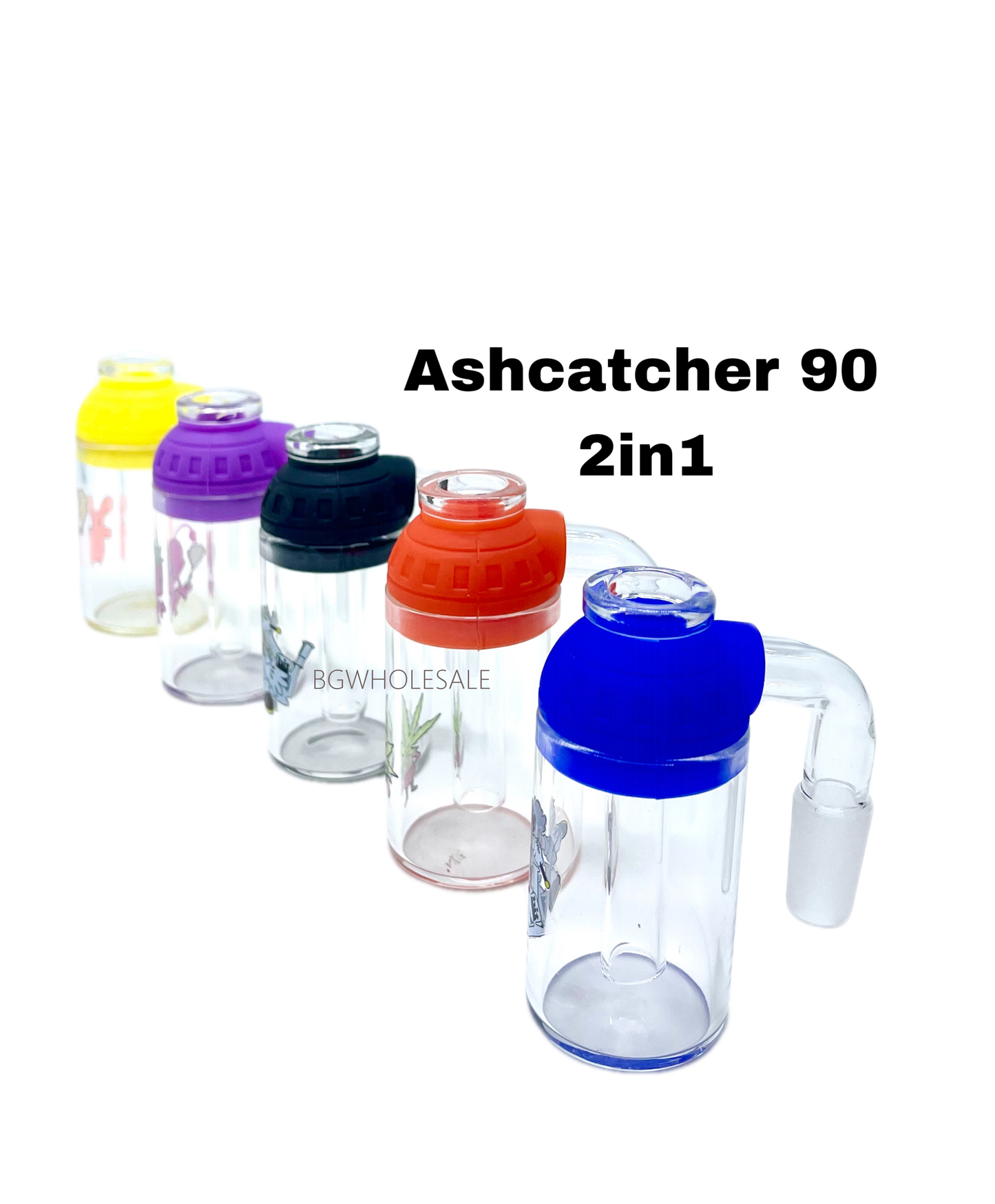 2 in 1 Ashcatcher Silicone and Glass Assembled