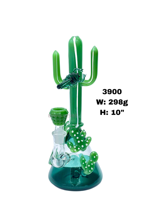 10" Desert Cactus Scorpion Recycler Glass Beaker Bong Water Pipe