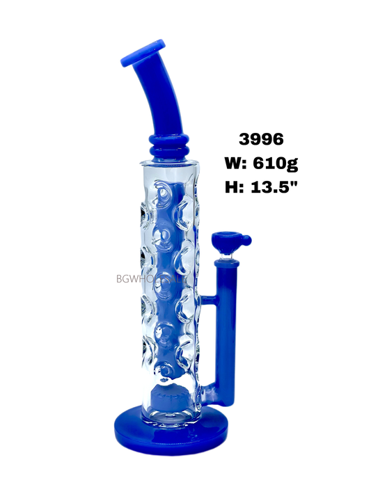 13.5" Straight Tube Bong Fab Perc Water Pipe