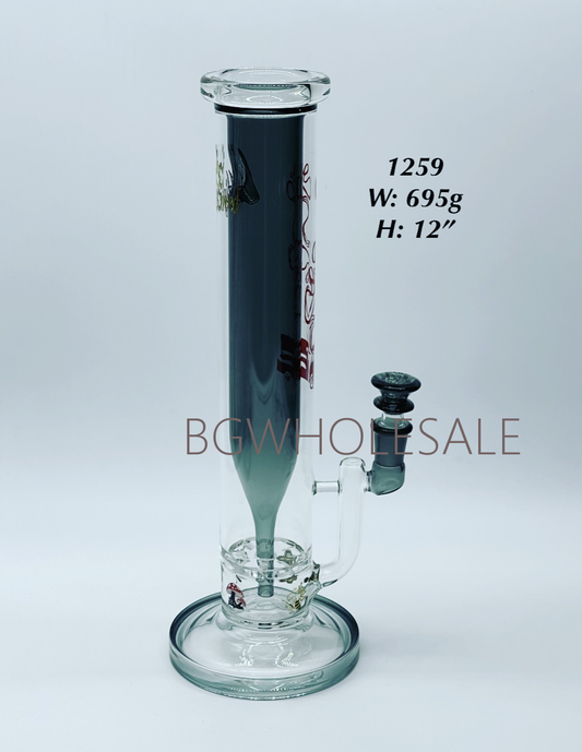 12“ Straight Tube  Bong Water Pipe  with Sticker