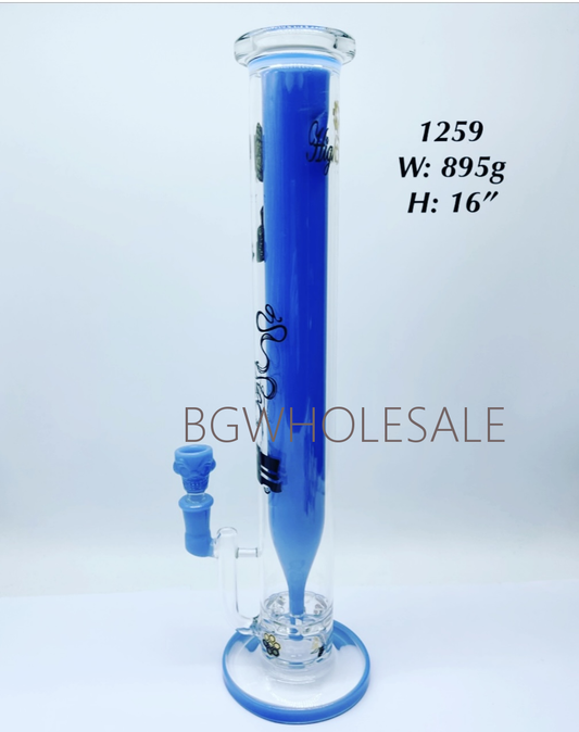 16" Straight Tube Water Pipe  Smoking Bong with Sticker