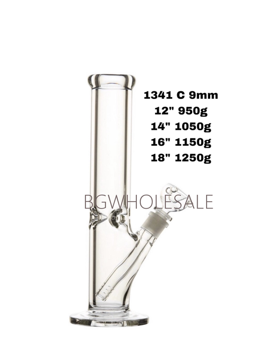 Thick Clear Glass Straight Tube Bong Water  Pipe