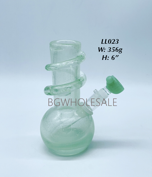 6" Glow in the Dark Soft Glass Water Pipe with Wrap