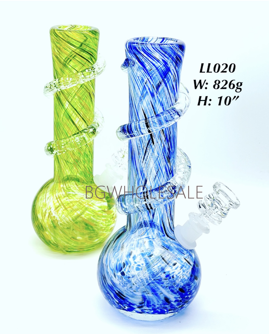 10" Glow in the Dark Wrap Soft Glass Bong Straight Tube