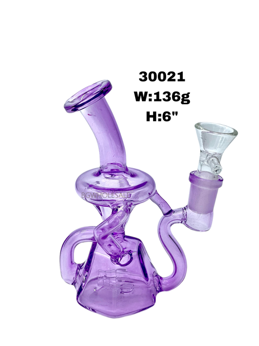 6" Hexagon Chamber Recycler Glass Dab Rig