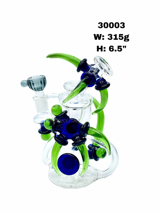 6.5" Horn Recycler Glass Dab Rig