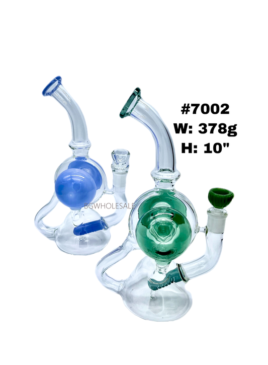 10" Inline Perc Recycler Glass Dab Rig