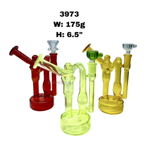 6.5" Colored Recycler Glass Dab Rig Smoking Water Pipe
