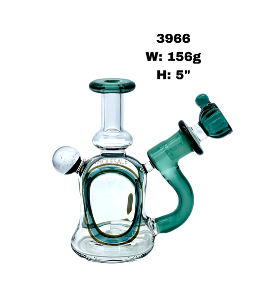 5" Inline Percolator Recycler Glass Water Pipe